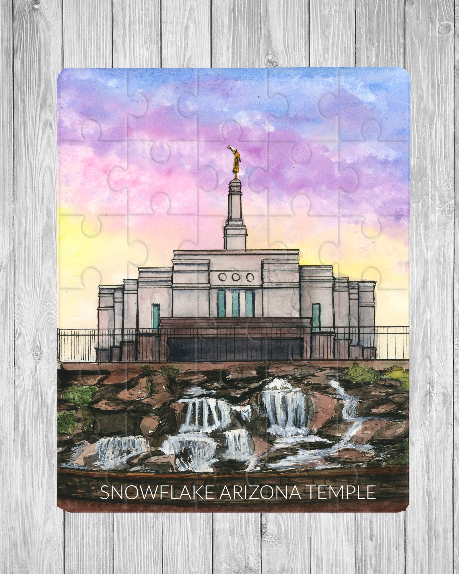 Snowflake Arizona Latter-Day Saint Watercolor Temple Puzzles